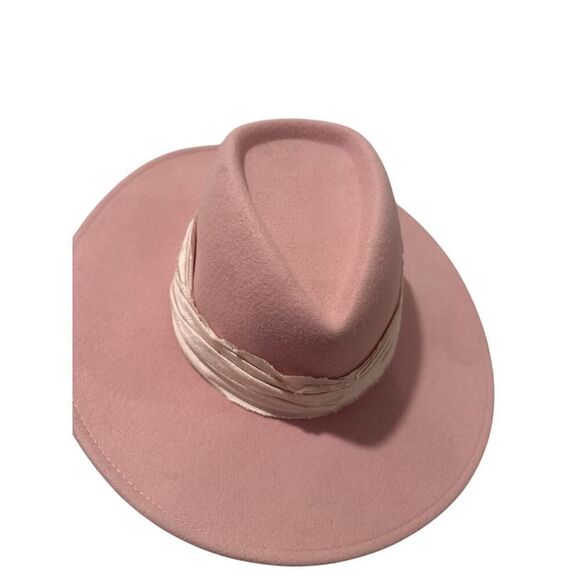 EUGENIA KIM Harlowe Wide-Brim Felt Fedora Hat Rose